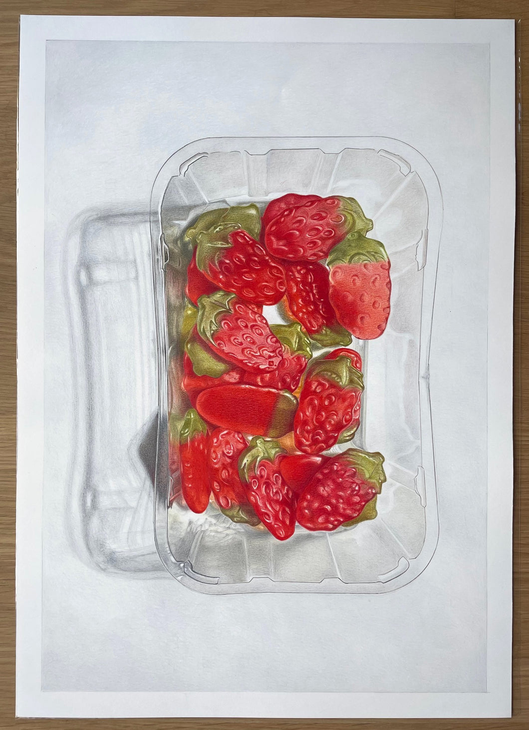 Punnet of Strawberries - Original Hand Drawing