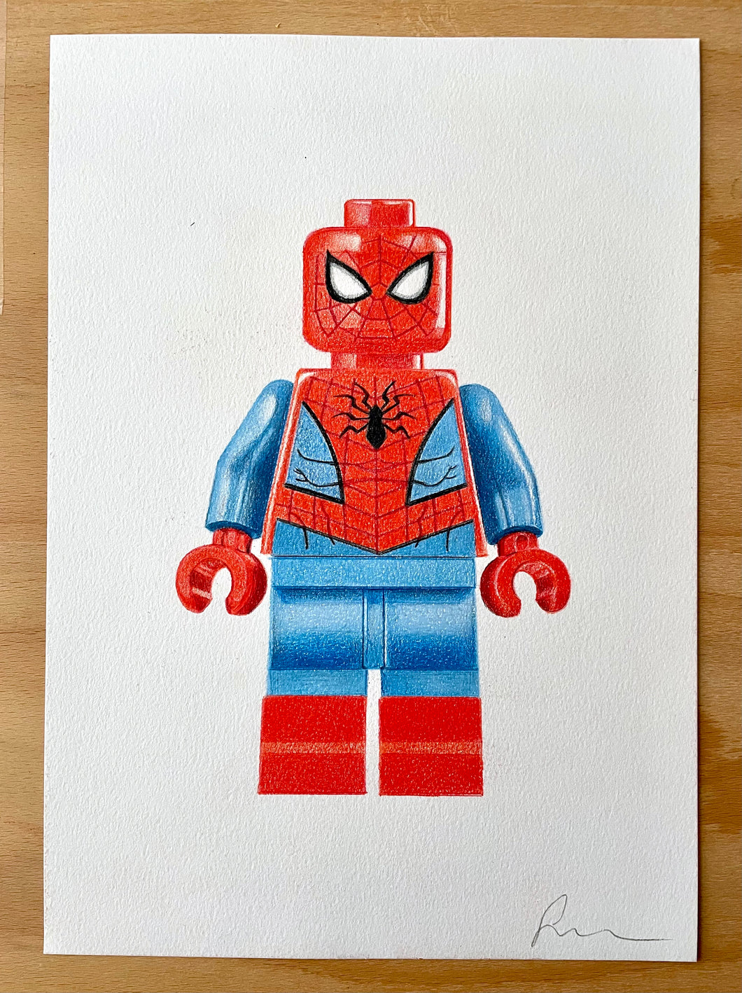 Spiderman Minifigure - Original Hand Drawing