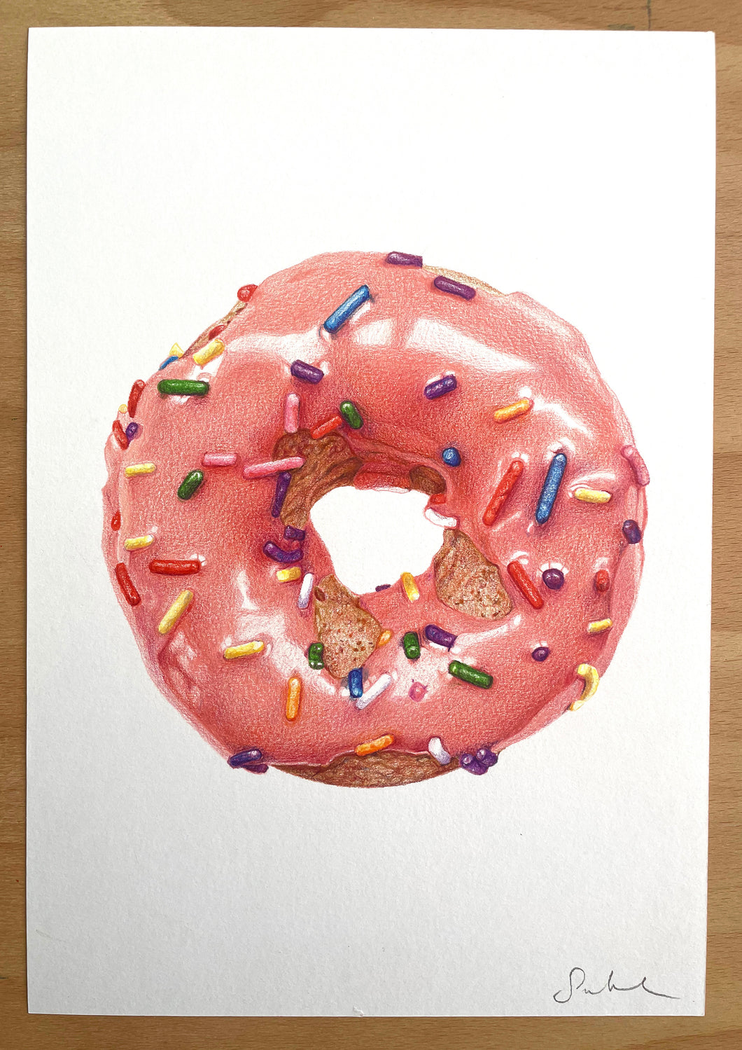 Glazed Donut - Original Hand Drawing